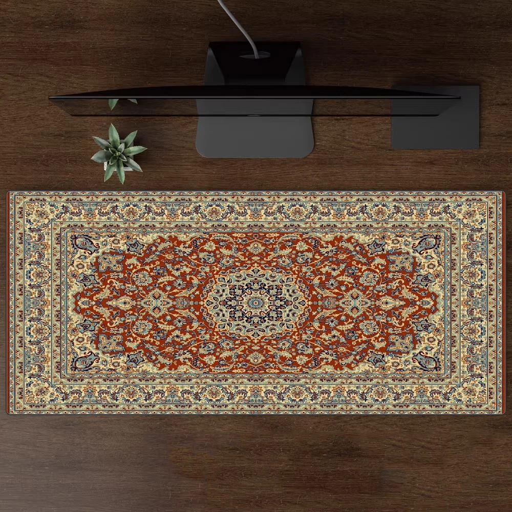 Persian Mouse Pad Large Carpet Persian Pattern Mouse Pad Game Desk Accessories Computer Desk Mat Bedroom Floor Mat Persian