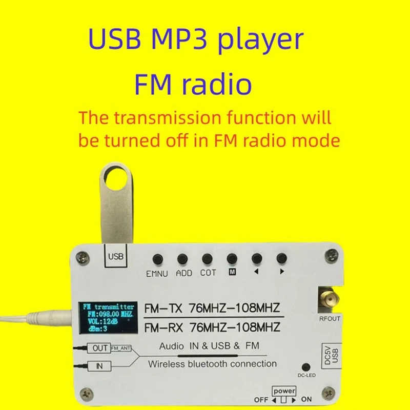 B03B-Multi Functional FM Transmitter Bluetooth USB FM Transmitter FM Radio 76MHZ-108Mhz Receiving And Transmitting AUX Audio
