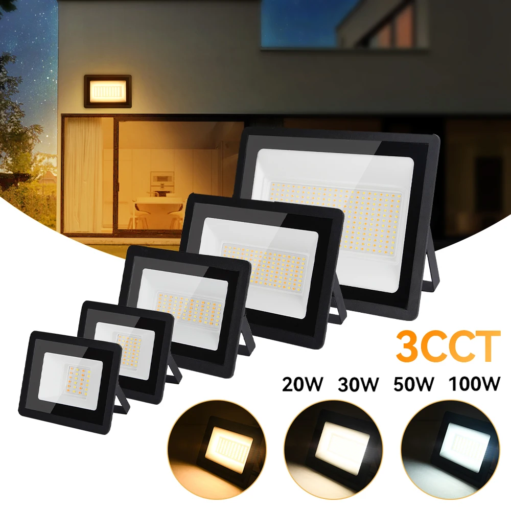 LED Flood Light Spotlight AC 180-265V Outdoor IP68 Waterproof Reflector Spotlight Street Light Wall Lamps Garden Lighting