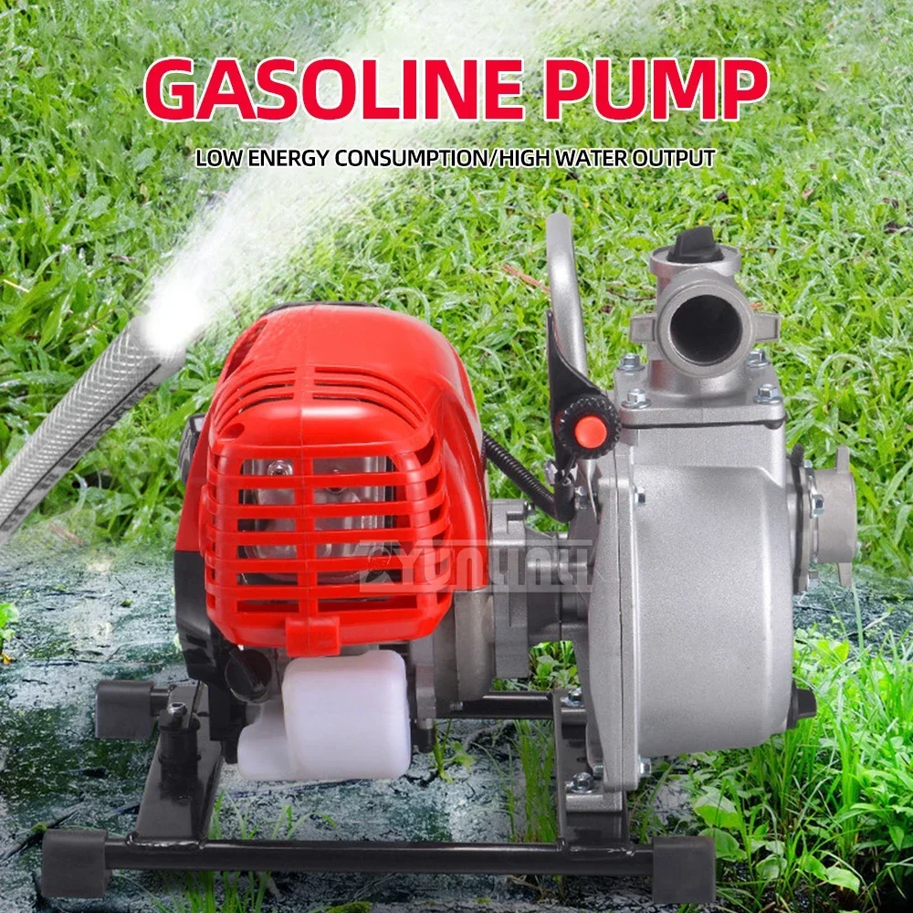 Gasoline Water Pump Two-stroke 44-51 Inch Agricultural Self-priming Water Pump Irrigation High Lift and Pressure with Pipe