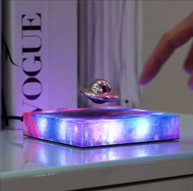 Magnetic Levitation UFO Lamp with Star Projection High-Tech Novelty Gift Magnetic Float UFO Starlight Creative Ornaments