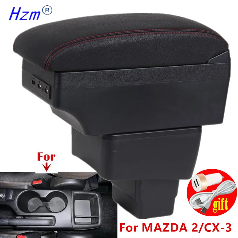 Reposabrazos para MAZDA CX-3, caja de almacenamiento para Mazda 2, versión Skyactiv cx3, piezas de reequipamiento, accesorios para coche
