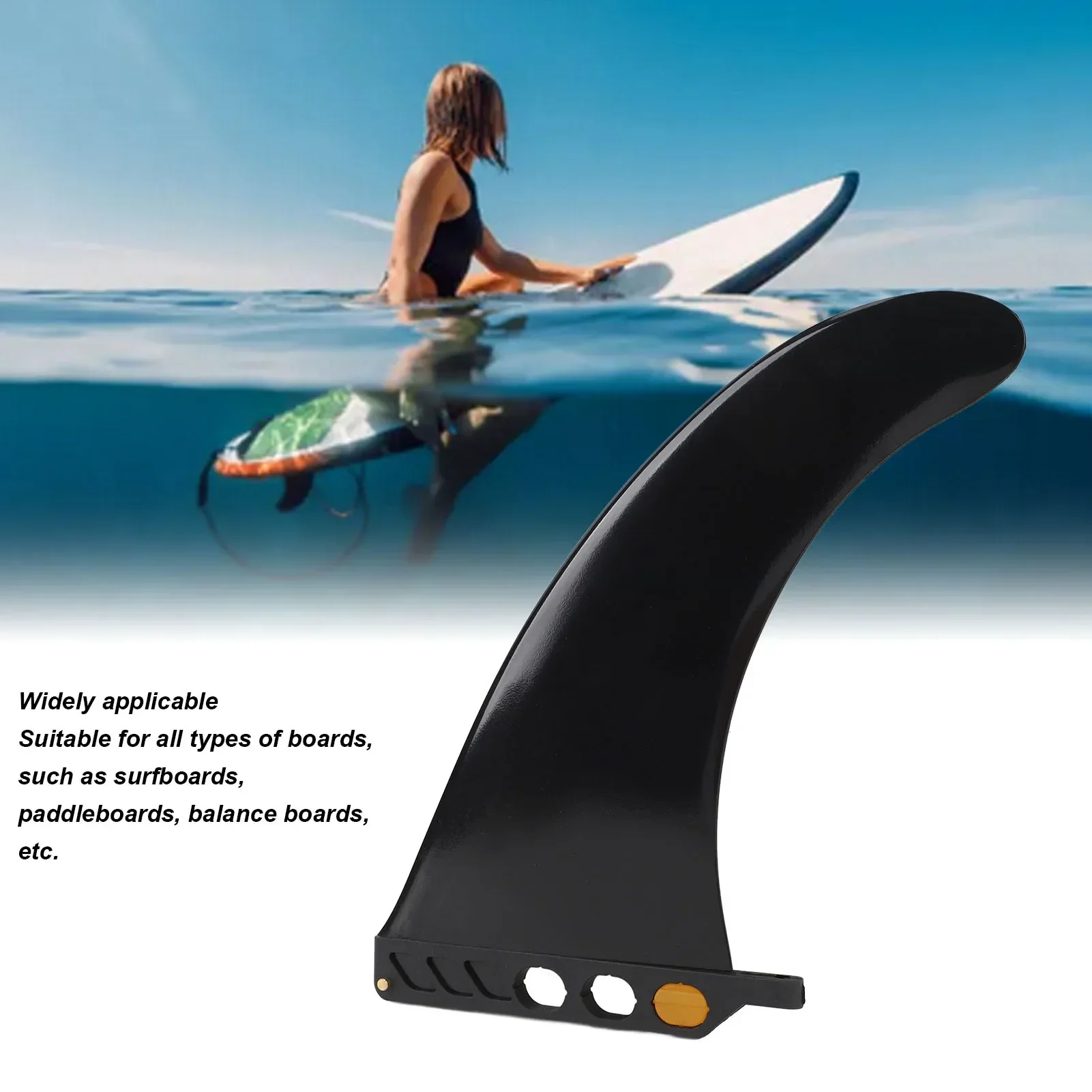 Surfboard Fin 9 Inch PVC Surfboard Replacement Clip Tail Fin For Longboard Paddle Board Surfing Board Accessory view 4
