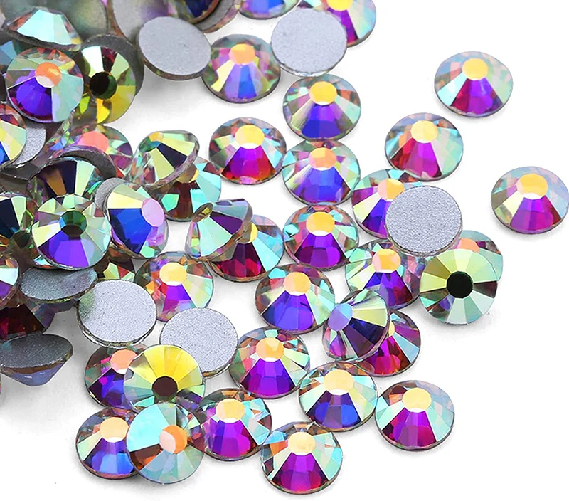 1440 Stück/Beutel AB/Klare Runde Mini-Nageldiamanten SS3-SS20 (1,3-4mm) Flache Rückseite Nicht-Hotfix Nagelkristalle Klare AB Maniküre-Glassteine – Detail 3