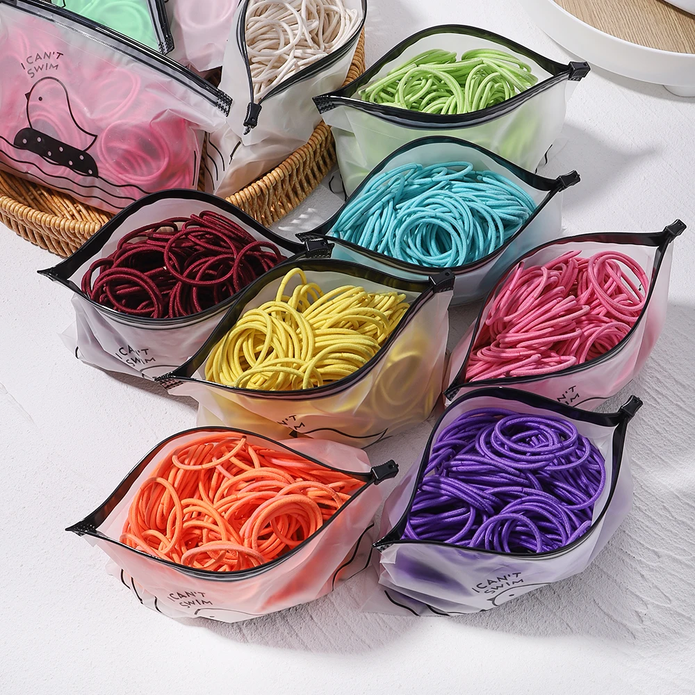 30/50/100PCS Girls Solid Big Rubber Band Ponytail Holders