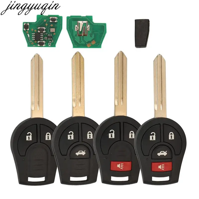 Jingyuqin 2/3/4 Nút Ô Tô Điều Khiển Từ Xa Key Fob 315/433MHZ ID46 Cho Xe Nissan SUNNY Sylphy TIIDA LIVINA PALADIN Tháng 3 CWTWB1U751/761