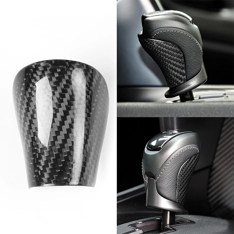 

For Nissan GTR R35 2008-2016 Real Carbon Fiber Car Central Control Gear Shift Knob Handle Head Back Cover Accessories