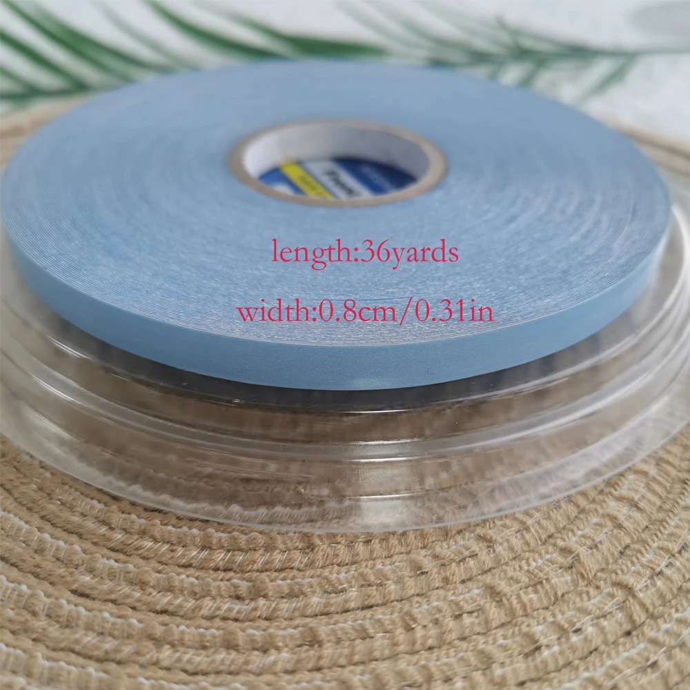 36Yards 0.8/1/1.2/2cm Hair System Tape Double Side Blue Lace Front Wig Tape For ToupeeSweatproof Strong hold Wig Tape