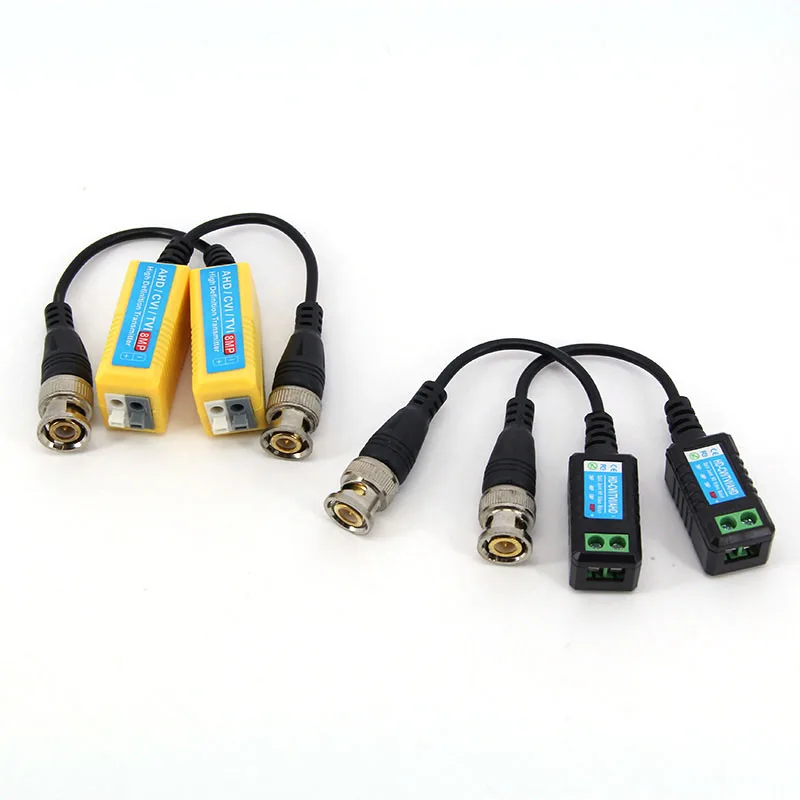 1pair 1080P 5MP 8MP 4K Passive RJ45 1CH Video Balun 2in1 BNC cable Power Supply cable Connector Twisted AHD/CVI/TVI CCTV Camera