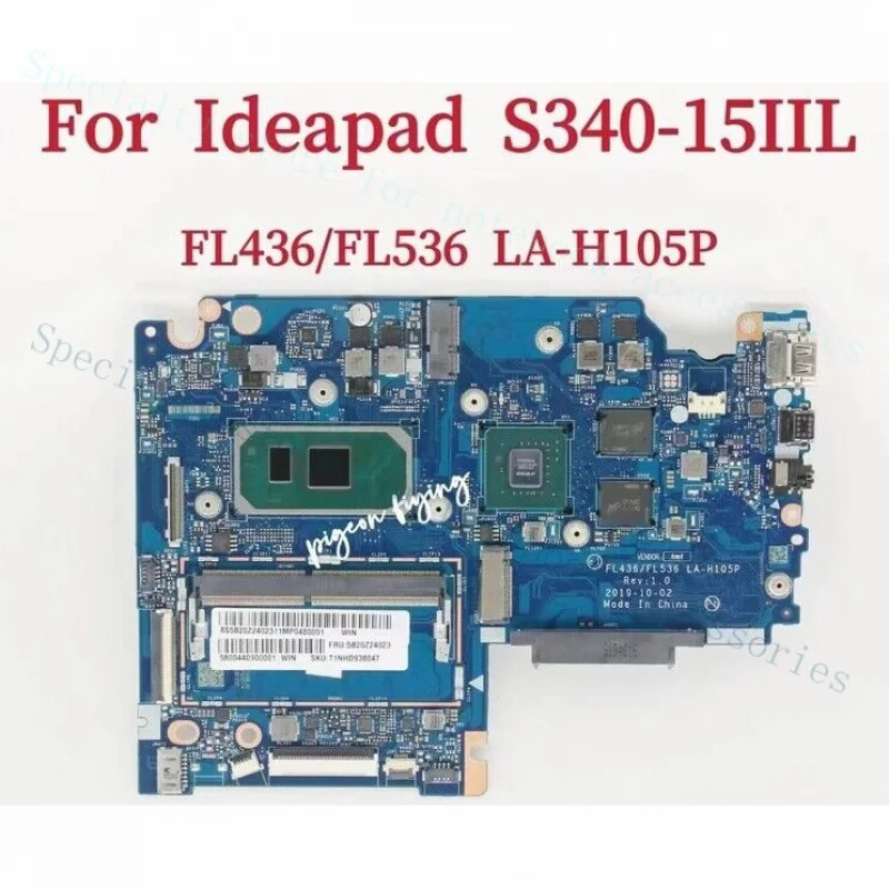 A+ FL436/FL536 LA-H105P For Lenvovo Ideapad S340-15IIL Laptop Motherboard I7-1065G7