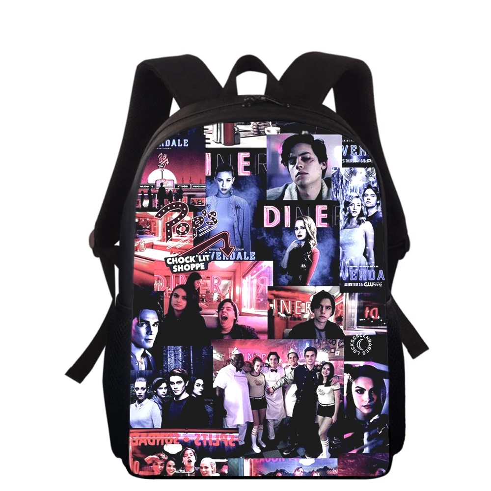 Mochila con estampado 3D de TV Riverdale para niños y niñas, morral escolar de 16 pulgadas, para libros y escuela primaria