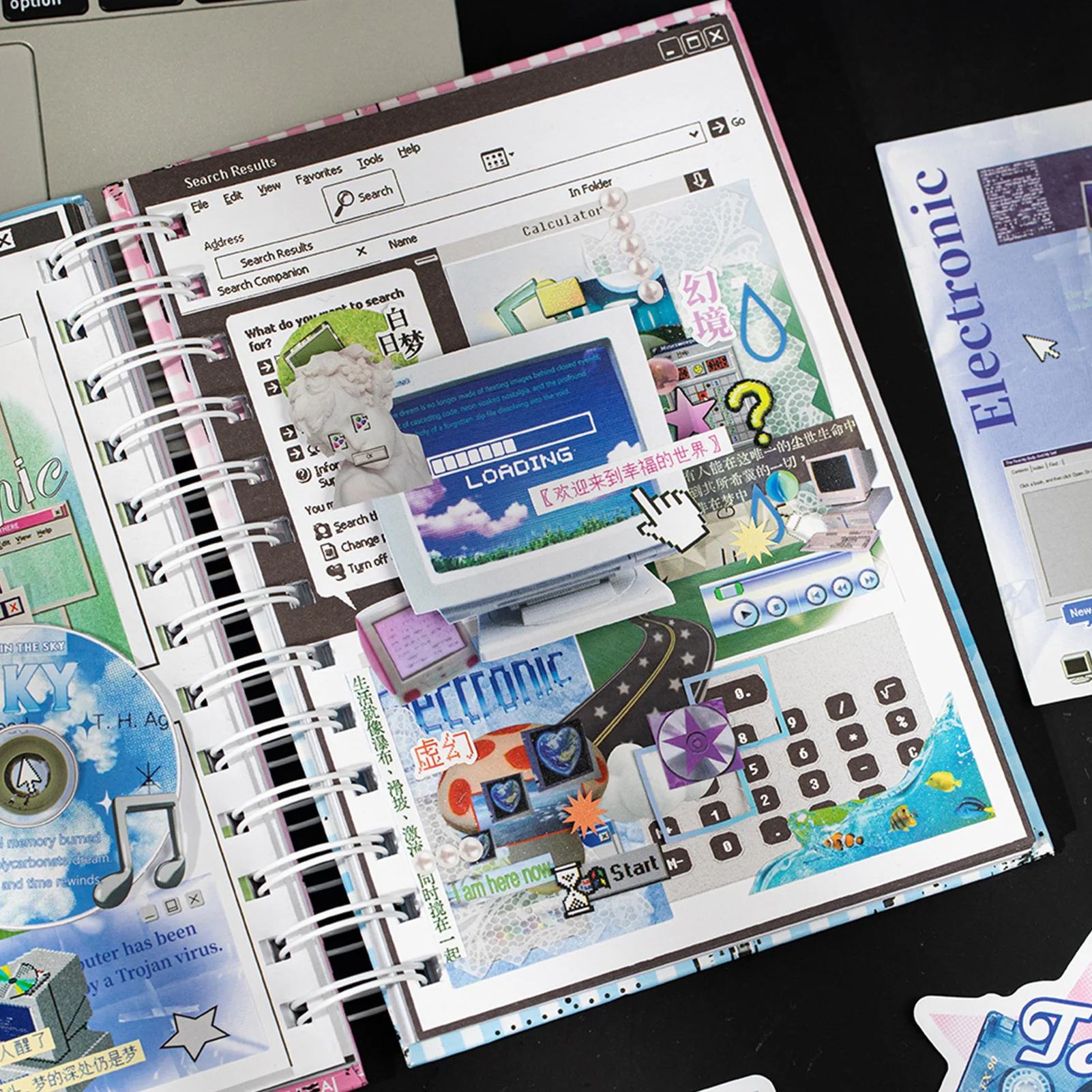 Kit de Scrapbooking con Cartulina Premium Estilo Dreamcore, Fácil de Usar, Tarjetas y Pegatinas Vibrantes para Decoración de Bullet-Journal y Diario