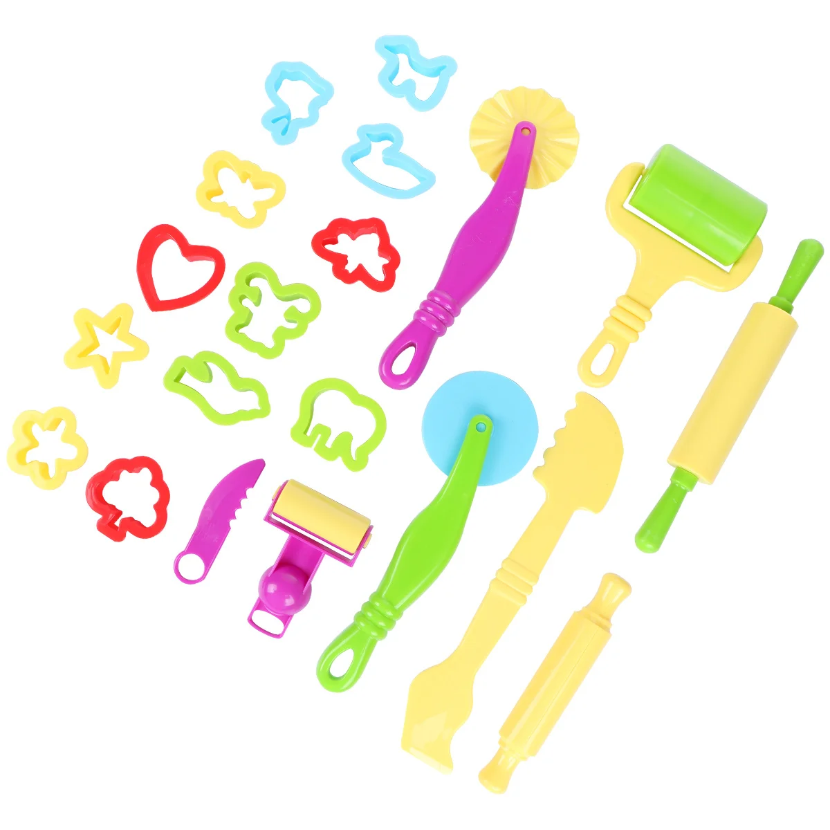 1 Zestaw Kolorowych Formek do Modelowania z Gliny, Urocze Kreskówkowe Wzory dla Dzieci, DIY, Rękodzieło z Piaskiem, Plastelina na Plażę, do Ogrodu, na Podwórko