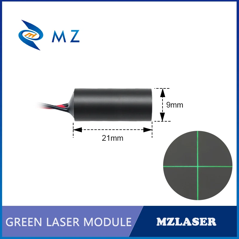 Economical Compact Green Cross Laser Diode Module 520nm D9mm 0.5mW 1mW 5mW 3V Industrial Grade for Woodworking Machinery