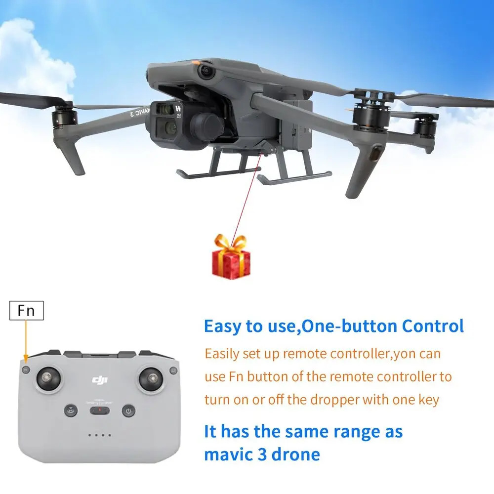For Mavic 3 Dropping System with Landing Gear Long Distance Payload Airdrop Release Drop Device for Dji Mavic 3 Drone view 2
