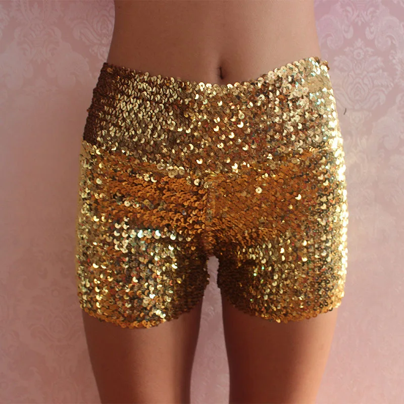 Pailletten Kurzen Hight Taille Elastische Glitter Dance Shorts Mode Frauen Sommer Shorts Sexy Kawaii Shorts Club Bar Pole Dance Shorts