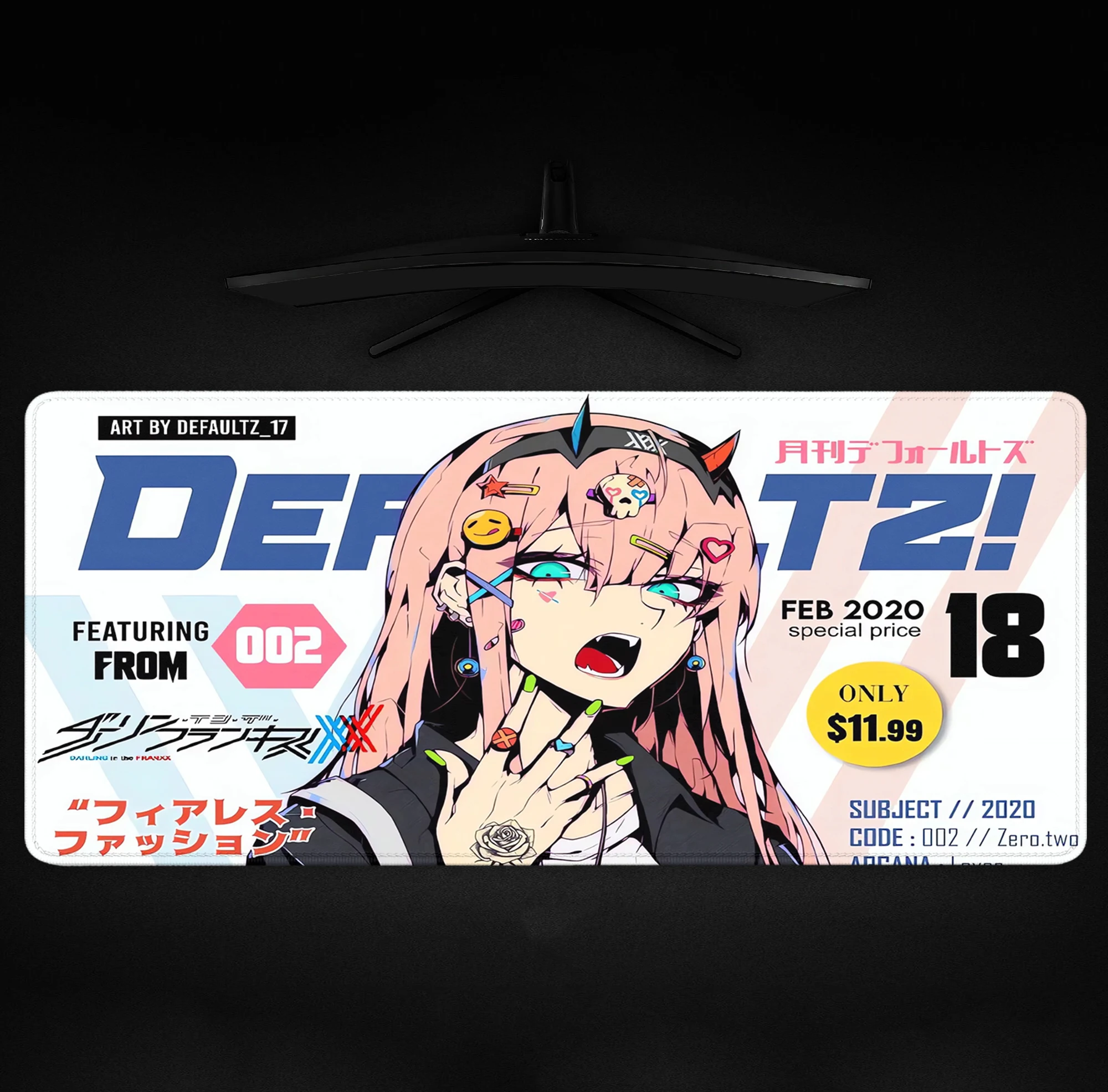 Anime Zero Two Darling in the Franxx Mouse Pad Gaming XL HD New Large Mousepad XXL Mouse Pads Natural Rubber Soft Mice Pad