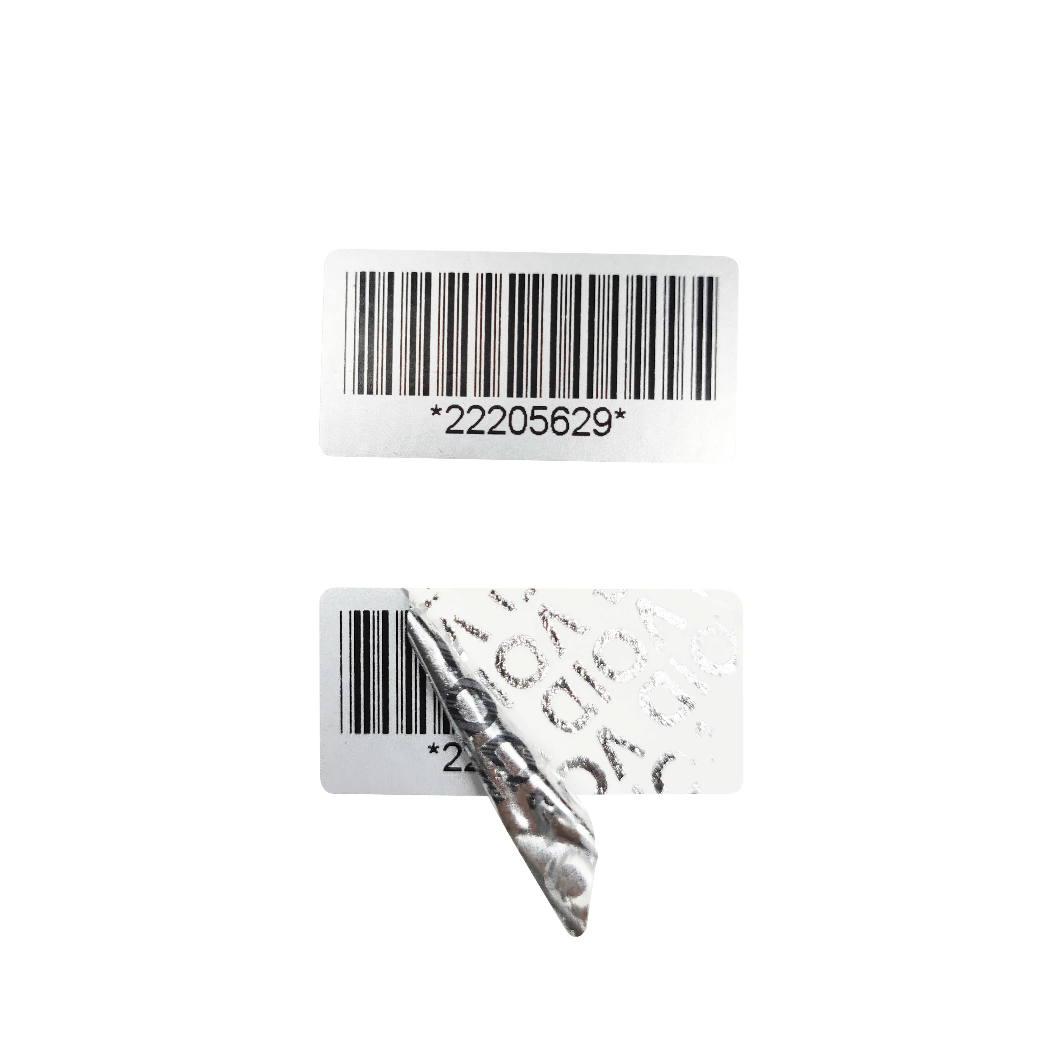 Imagem -02 - Tamper-proof Garantia Adesivo Selo de Segurança Anti-falsificação Etiqueta Garantia Número de Série Barcode Sticker 30x15 mm 100 Pcs