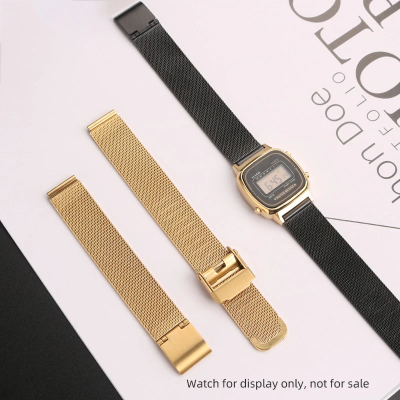 Milanese strap 13mm 14mm women stainless steel strap bracelet for Casio retro small gold watch LA670 LA680 LA690 watchband chain