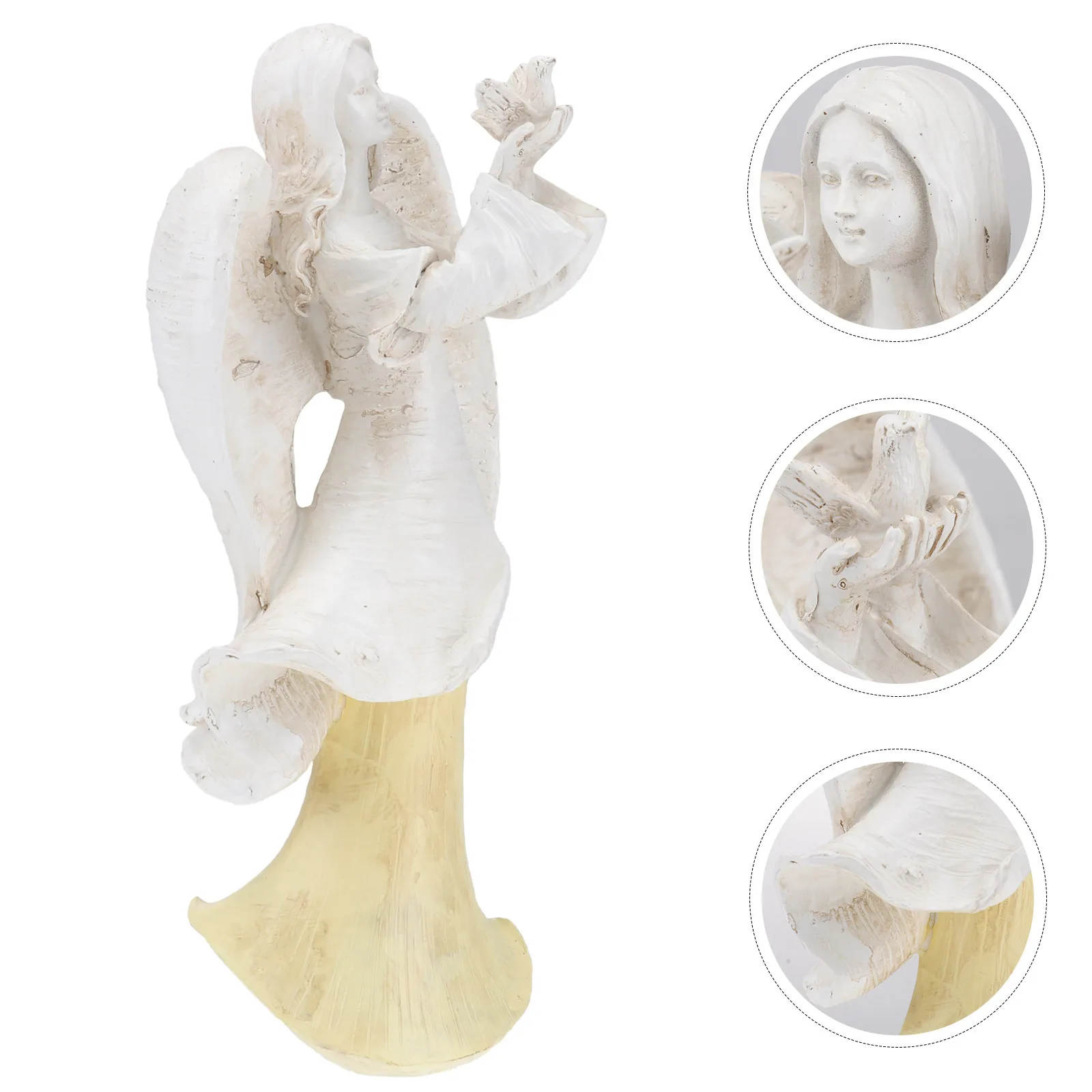 Resin Angel Statues Outdoor Decoration Durable Delicate Home Accent Courtyard Sculpture Gifts Birthday Housewarming