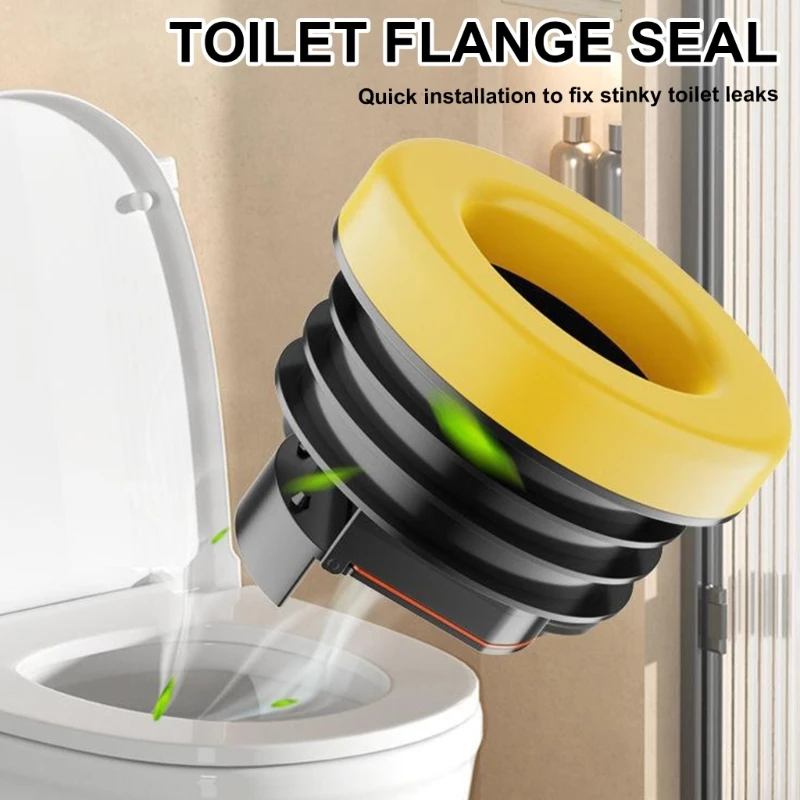 Upgrades Toilet Flange Rings with Auto Rebounding Cover Long Service Toilet Base Seal Rings for Home & Commercial Use