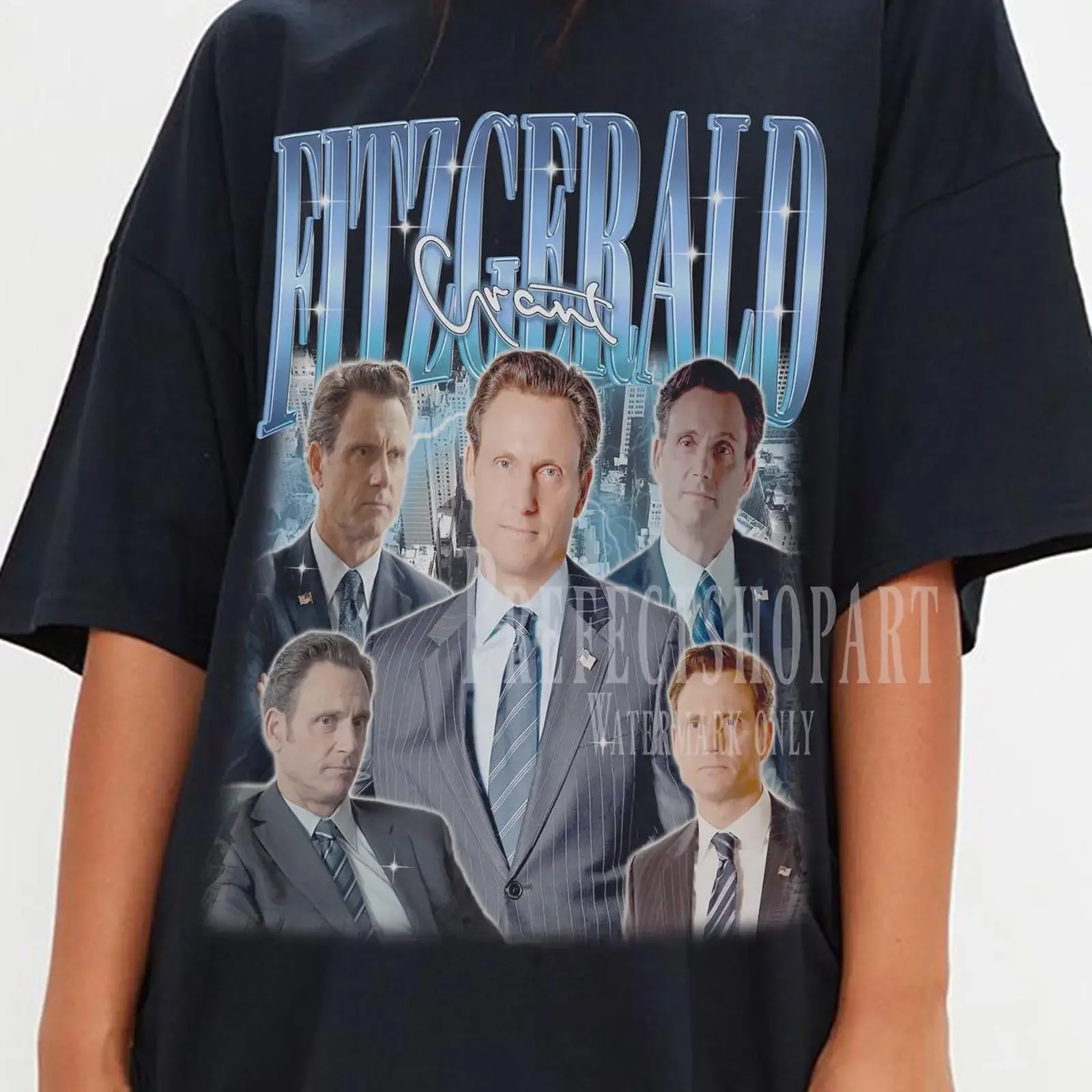 Fitzgerald Grant Scandal TV Show Vintage T Shirt Retro 90s for Fans vintage Washed Casual homme graphic Breathable Comfortable