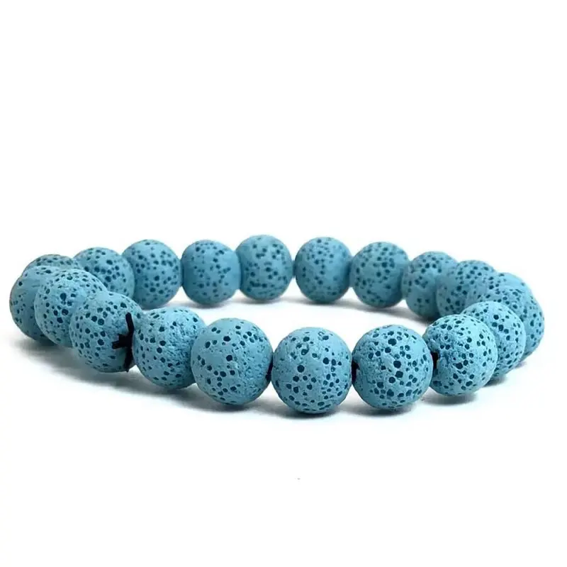 11 Colors 6/8/10mm Stone Beads Volcano Lava Natural Bracelet Beaded Bracelets Bead Jewelry for Men Women Health Yoga bracelet