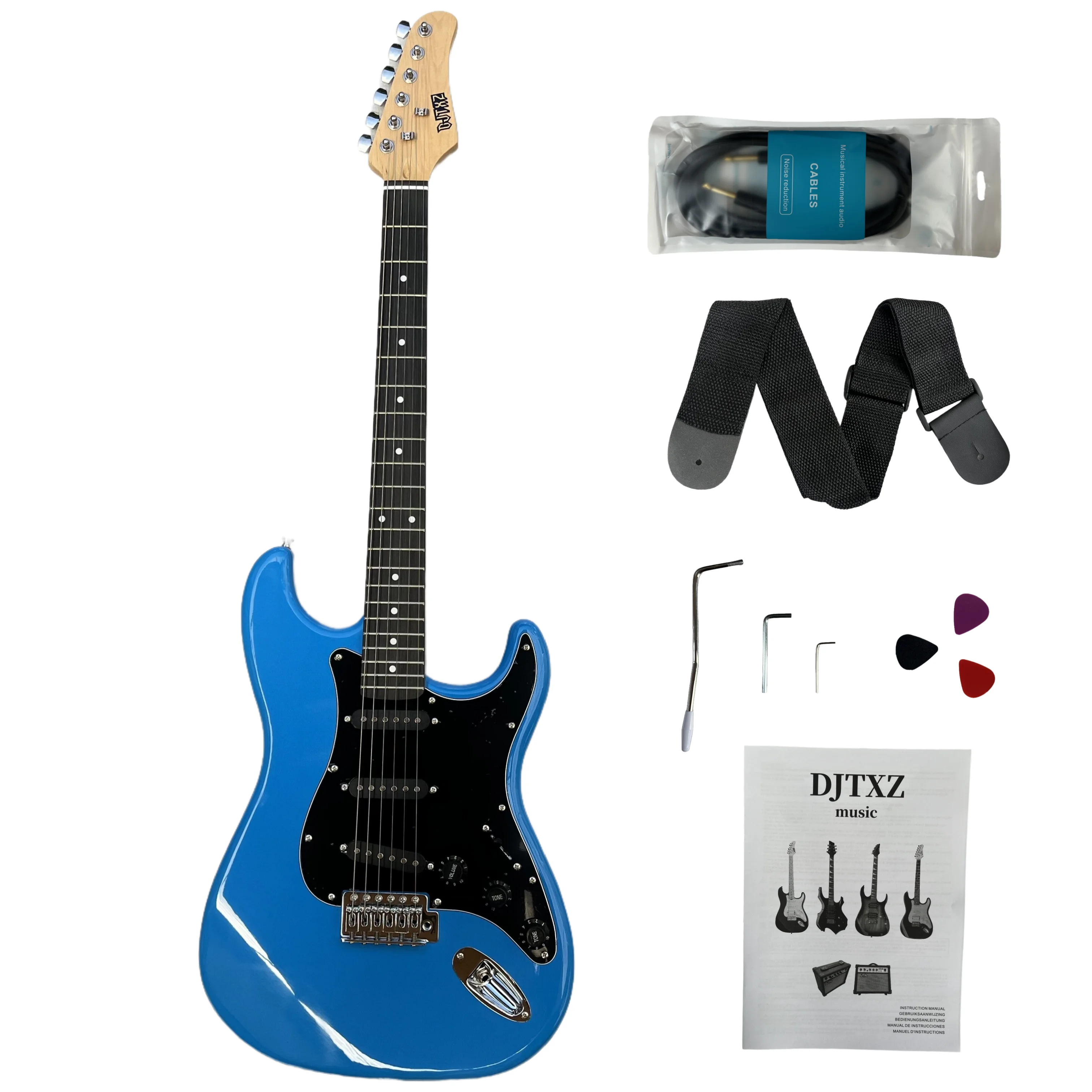 جيتار كهربائي أزرق جديد لممارسة أداء الجيتار المبتدئين #1