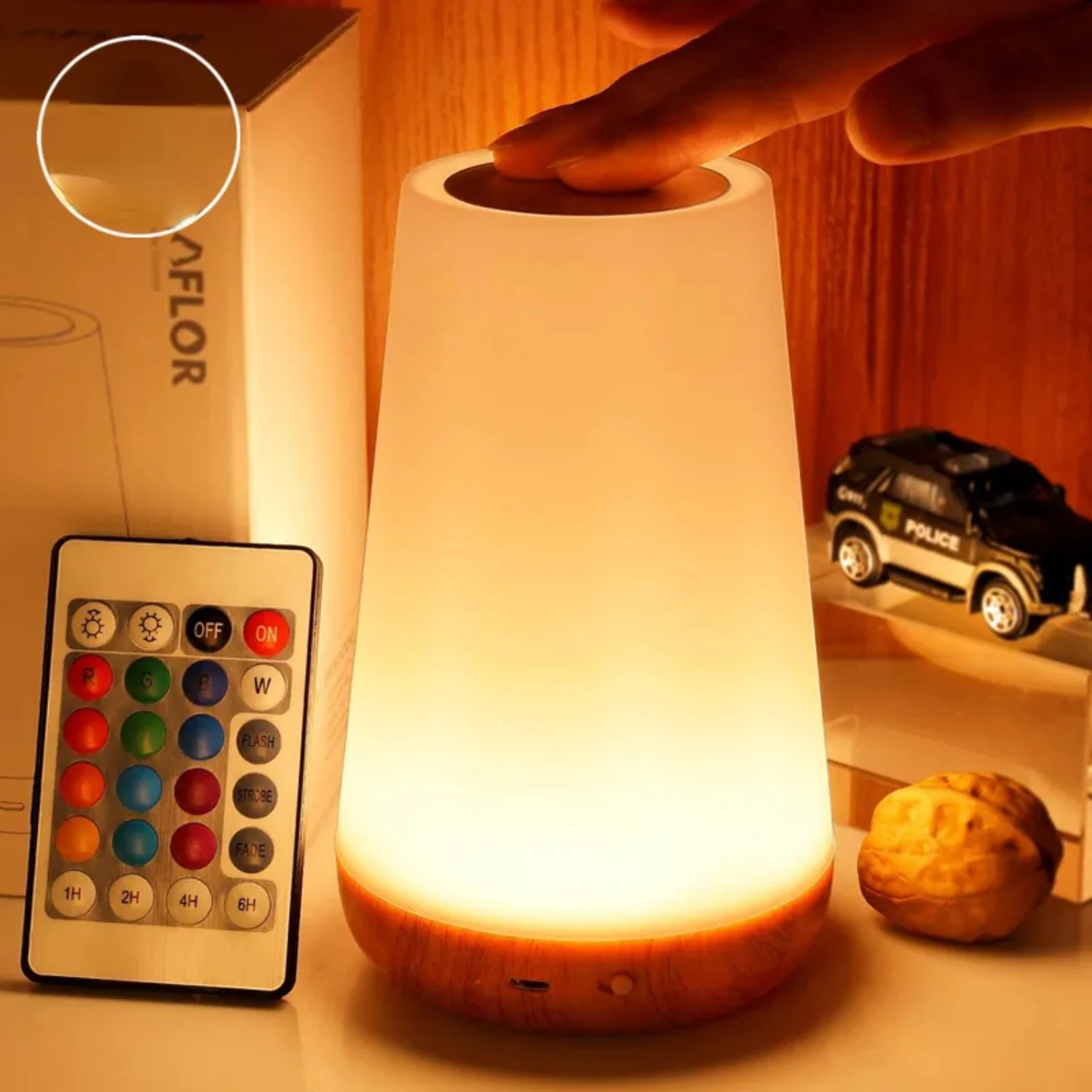 

New Dimmable Portable Night Lamp 13 Color Changing RGB Remote Control Bedside Table Light USB Rechargeable - Enhance Your Bedroo