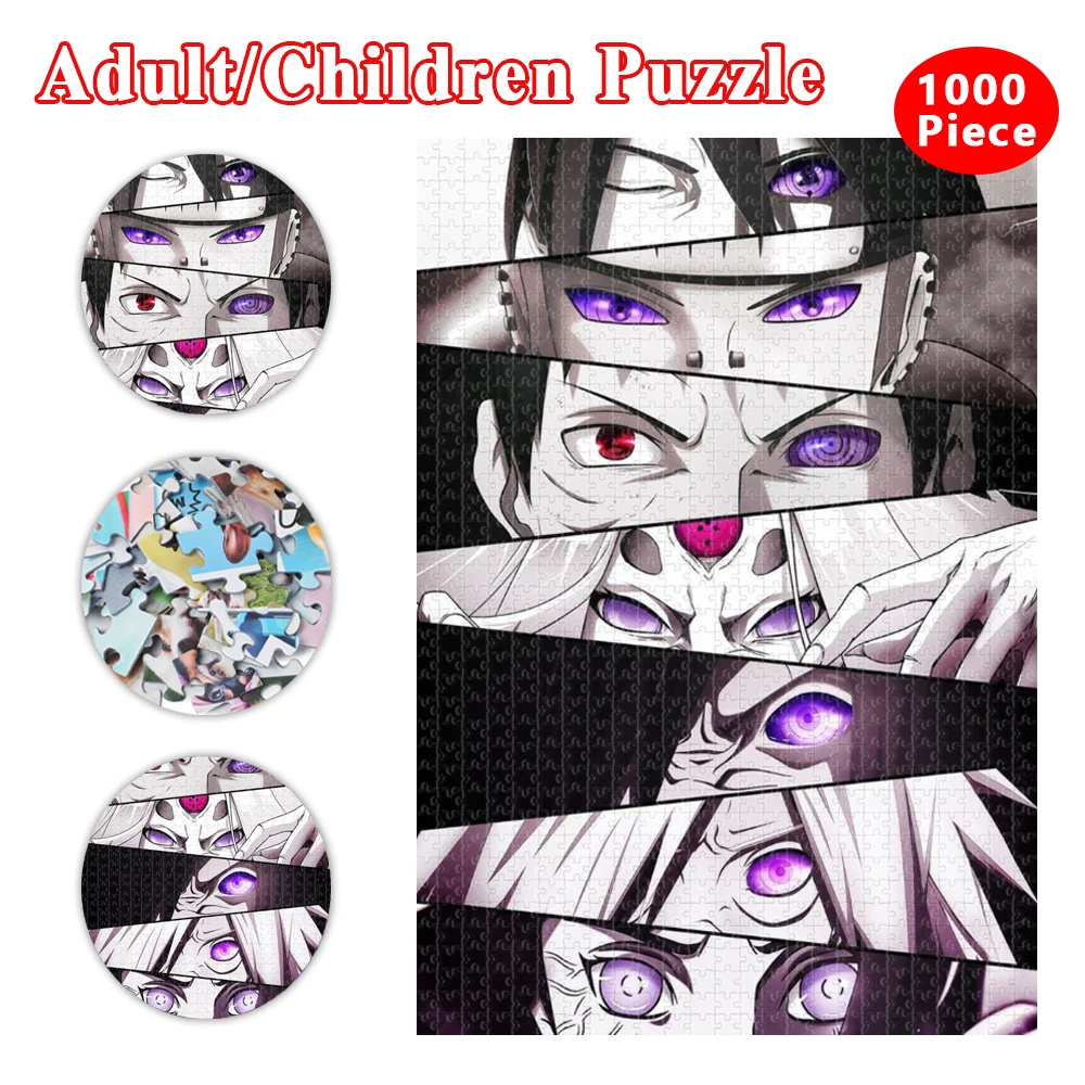 

Naruto Jigsaw Puzzles Cartoon Character Eyes 300/500/1000 Pieces Puzzle Educational Toys for Children Adult Decompression Gifts