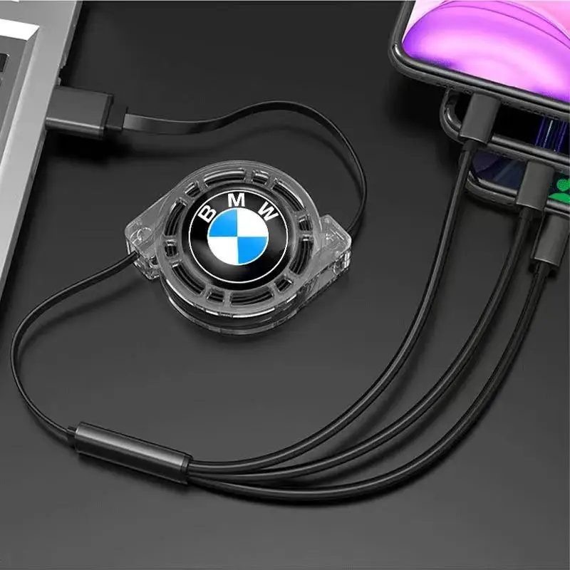 Cable de datos USB para Interior de coche, accesorio de cargador rápido 3 en 1 para BMW E46, E60, E64, F10, F20, F30, F06, F12, F13, E90, E92, E93,