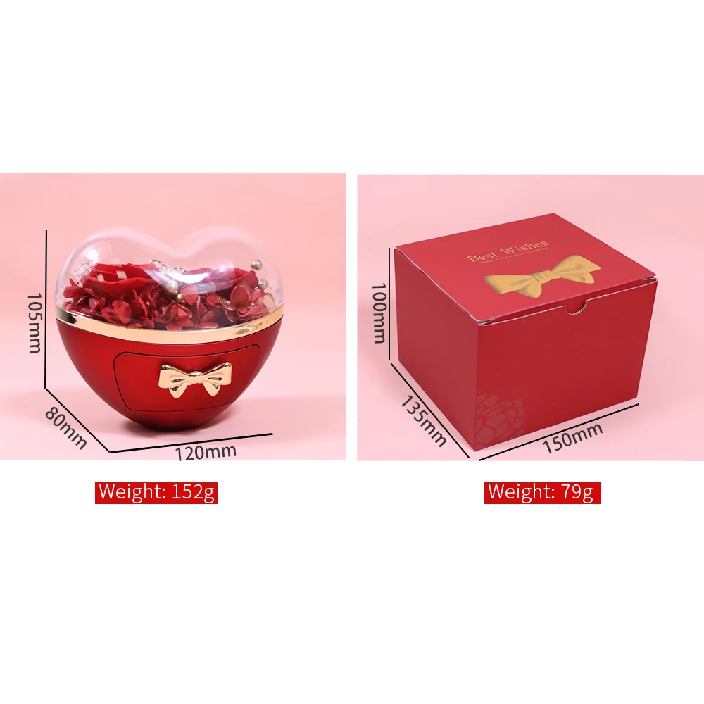 Romantic heart-shaped jewelry box and stylish necklace, the perfect gift for her on Valentine's Day, Mother's Day, or birthdays