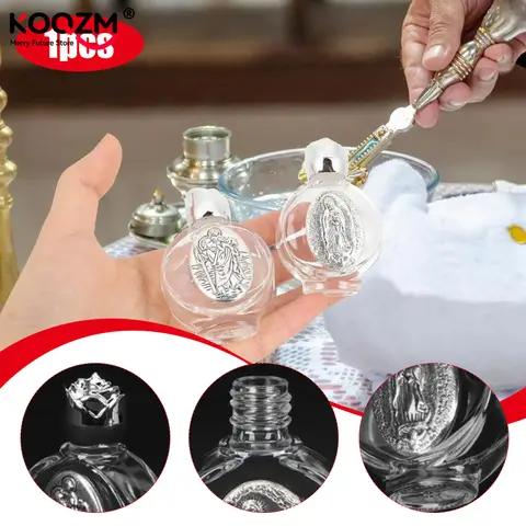 Holy Water Jesus Bottle Religious Cross Bottle 1Pc Christian Virgin Sculpture Bottle Holy Water Bottle Refillable Bottles
