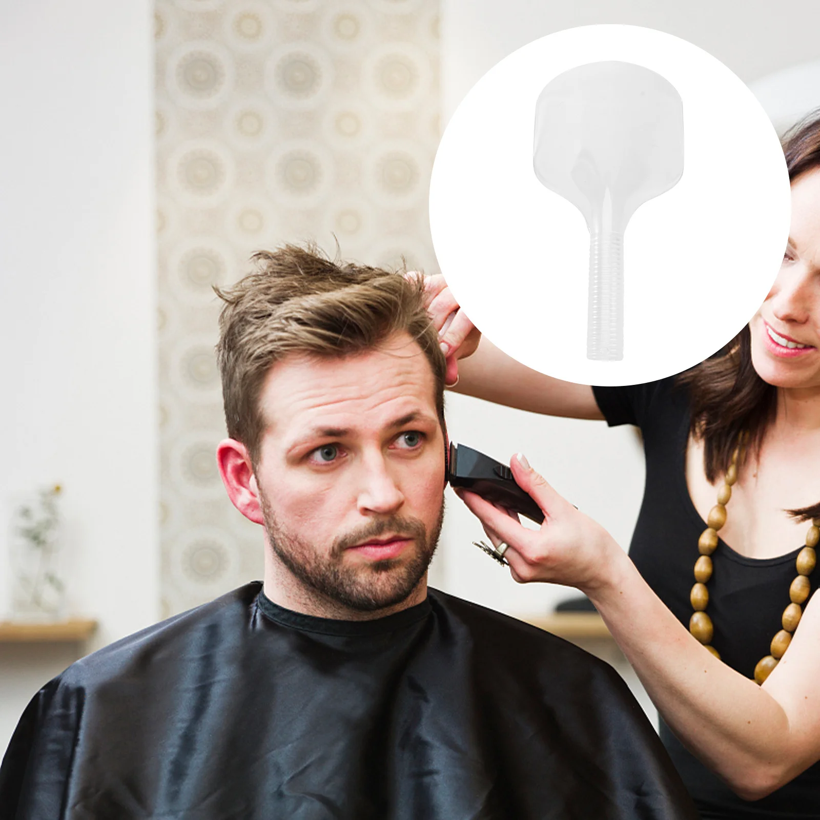 

Прозрачная маска для лица для парикмахера, легкая нескользящая ручка, щиток для стрижки, крышка для лица для салона, перегородка для салона