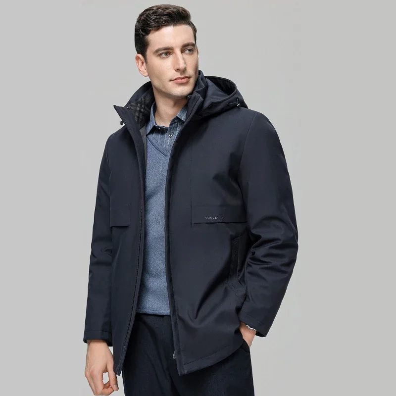 Manteau en duvet de canard blanc pour homme, streetwear décontracté, haut slim, impression de lettres, reste au chaud en hiver, tout match, tendance de la mode, nouveau