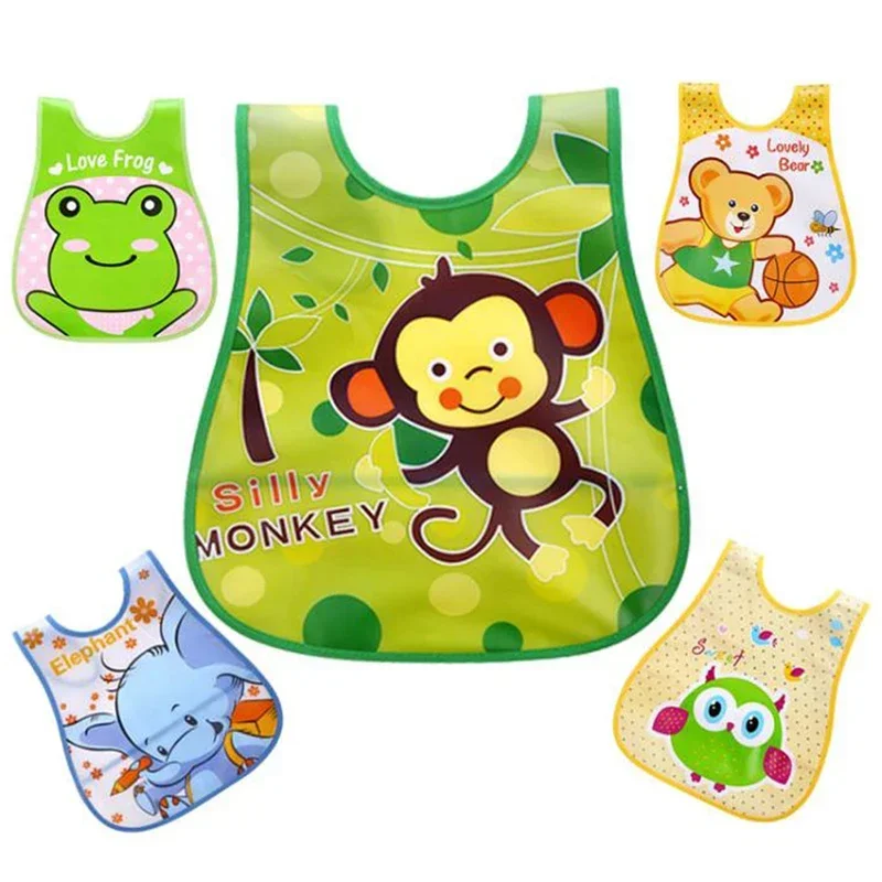 Baby Bib Removable Waterproof Saliva Rice Pocket Imitation Silicone Stereo Children Baby Feeding Cartoon