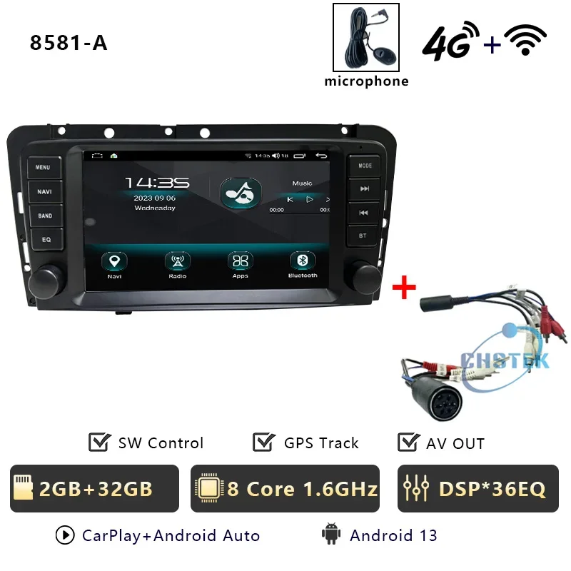 CHSTEK Carplay Android 13 Autoradio Voor Volvo S40 V40 XC70 V70 S60 2005 2006 2007 2008 2009 GPS WIFI 4G RDS Head Unit Autoradio