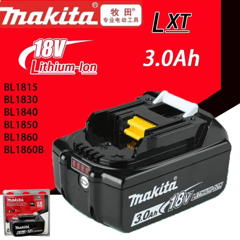 

Makita 100% original 18V Makita 3000mAh lithium-ion rechargeable power tool 18V replacement battery BL1860 BL1830 BL1850 BL1860B