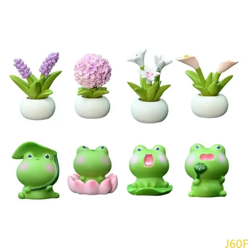 

J60F Elegant Resin Flower Pots Figurines Accessories for Car Interiors and Desktops