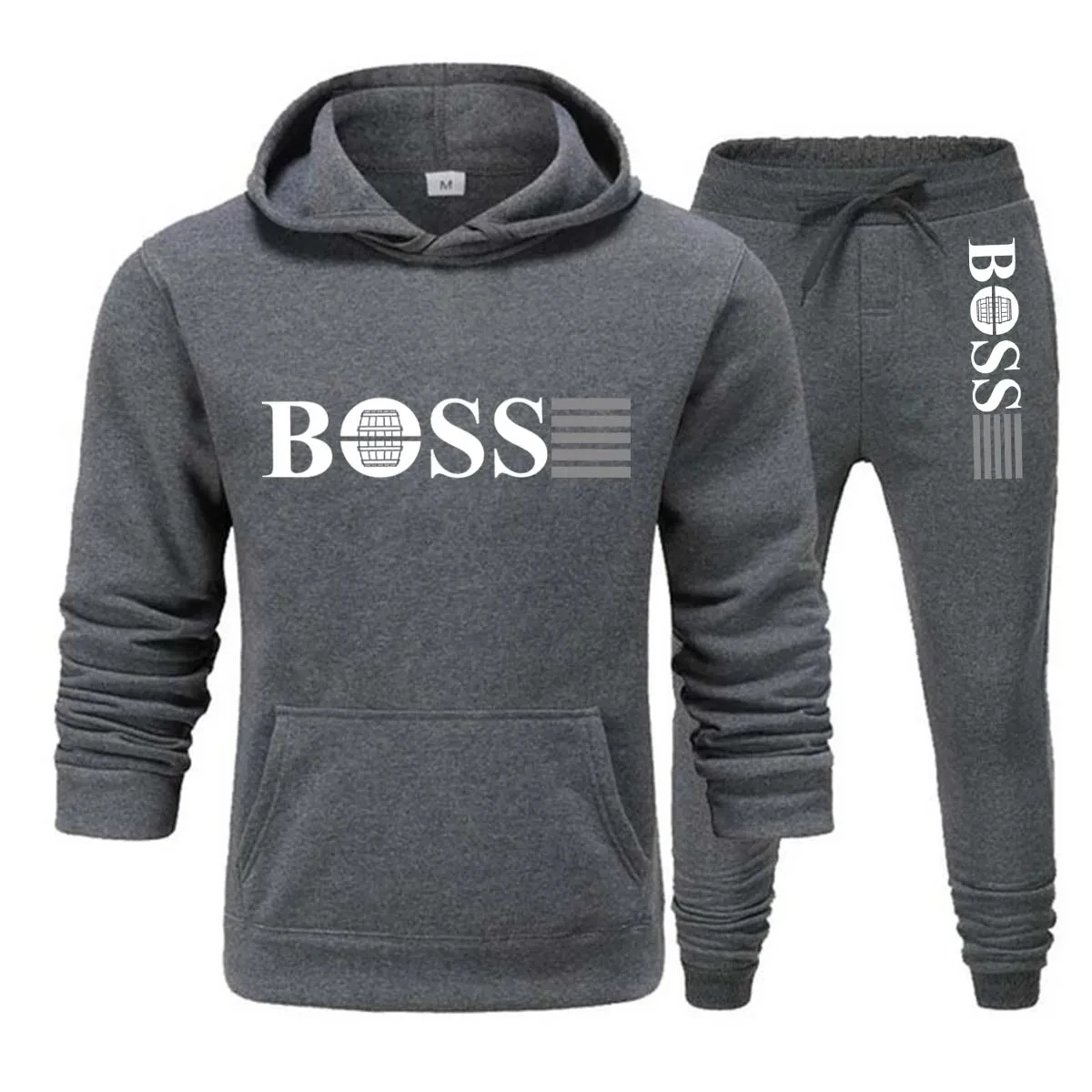 Conjunto de 2 peças de moletom com capuz e calças de cordão para homens e mulheres, hoodies esportivos masculinos, Running Sportswear, agasalho da