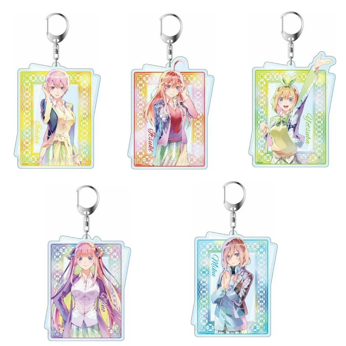 HOT 6cm Anime The Quintessential Quintuplets Bag Acrylic KeyRing Anime Cell Phone Pendant For Fans Exquisite Product Keychain