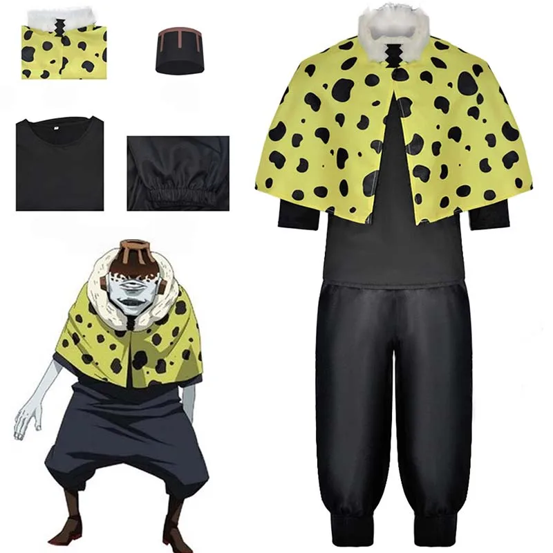 

Anime Jujutsu Kaisen Jogo Cosplay Costume Yellow Spotted Trench Coat for Man Christmas Halloween Carnival Suit