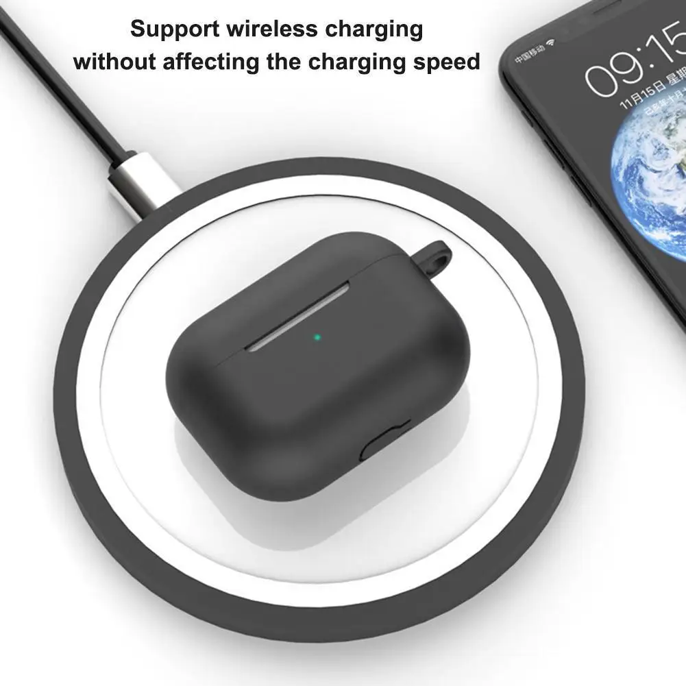 غلاف حماية من السيليكون لهاتف apple Airpods Pro ملصق حافظة متوافقة مع البلوتوث لأجهزة Airpods Pro ملحقات سماعات الأذن