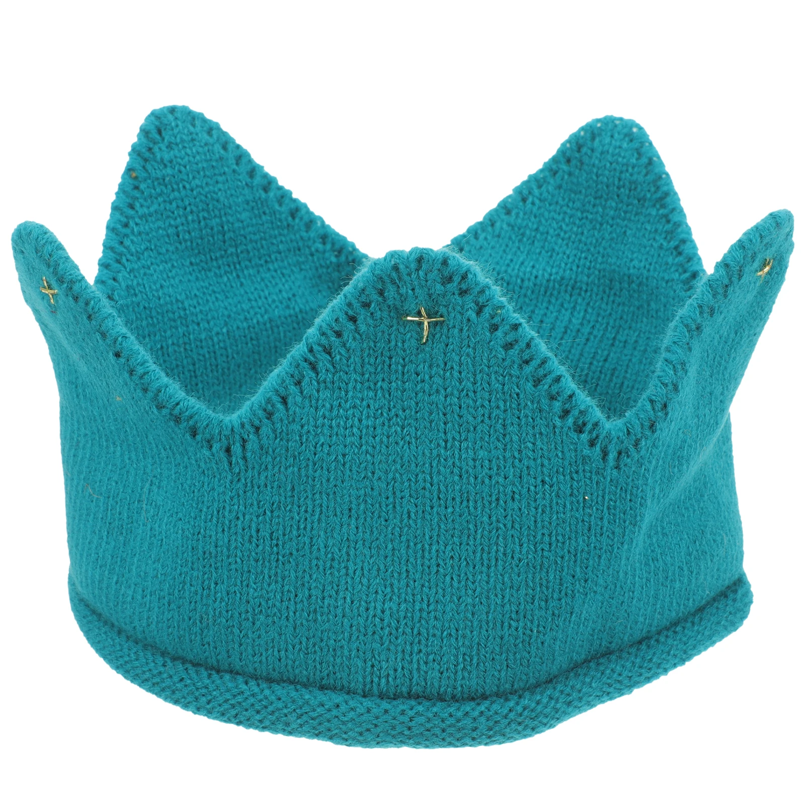 

Baby Girls Blue Warm Winter Knitted Crown Hat Cute Stretchy Thick Photo Parties Special Occasions Customizable Lace