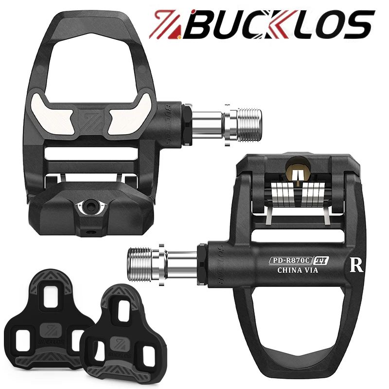 BUCKLOS Road Bicycle Self-Locking Pedals Nylon/Carbon Fiber Bicycle Clipless Lock Pedal for Keo Ultralight Road Bike Lock Pedals