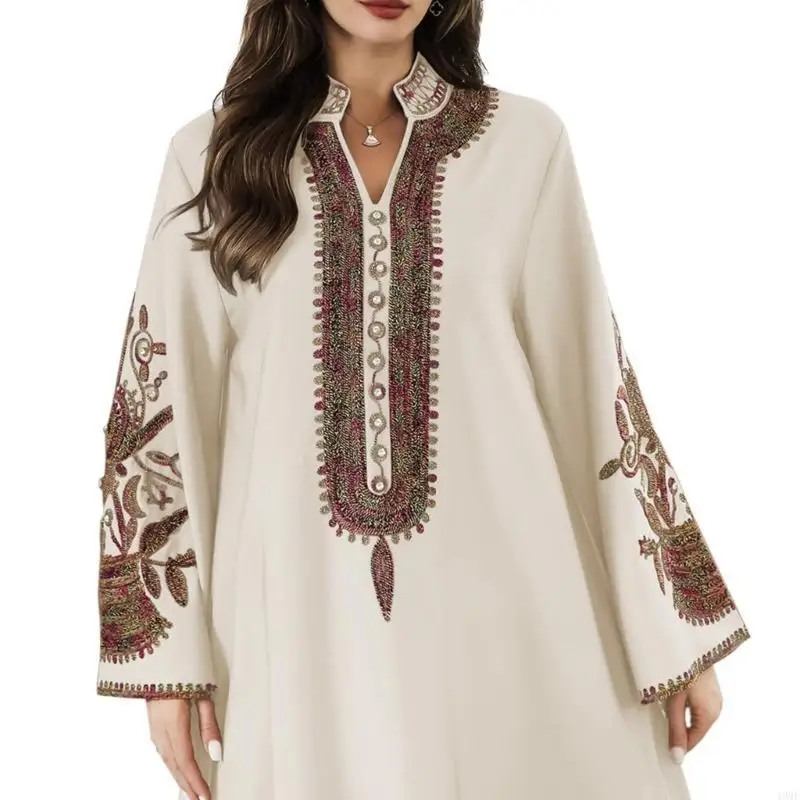 49mf Femmes islamiques Robe Kaftan Robe Kaftan Broidered Cover Full Islamic Robes Middle East Robe Kaftan Robe Kaftan