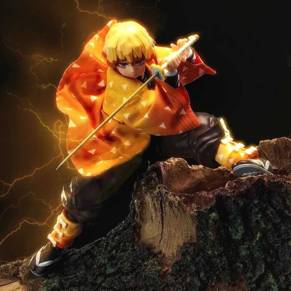 

【Двухслойная ткань】Demon Slayer масштаб 1/12 мужской воин солдат Зеницу японский аниме плащ подходит для 6-дюймовой экшн-фигурки модель