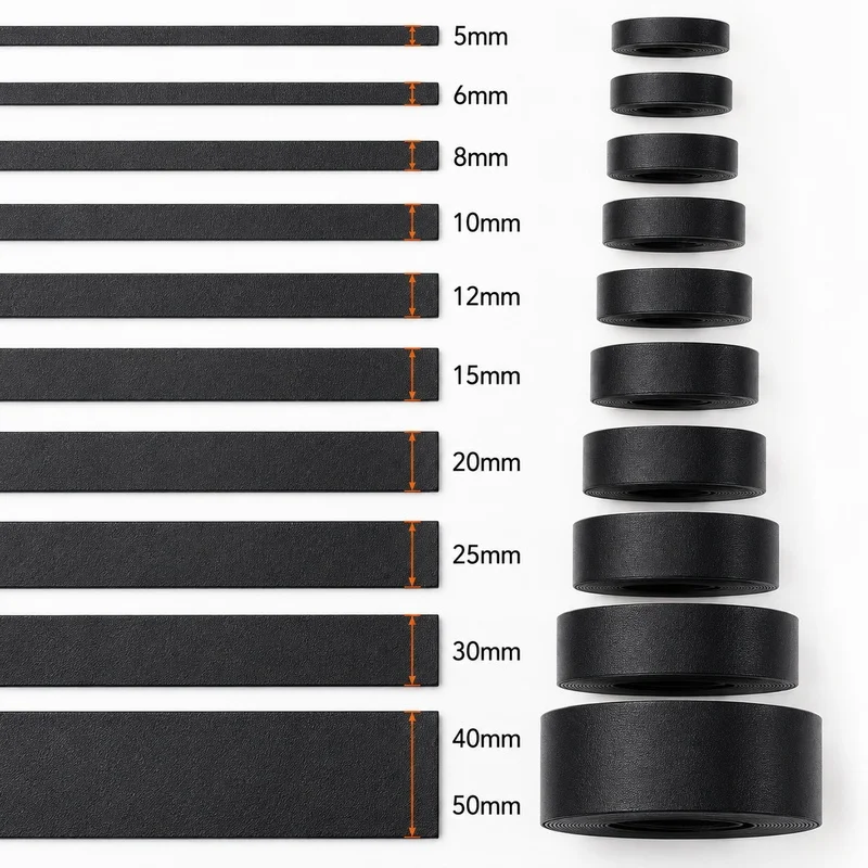 Image of 10 Meter 3-50mm Schwarze Lederkordeln Weiches PU-Band Halskettenband Schmuckdekoration Gurtband DIY Bekleidungs-Nähzubehör