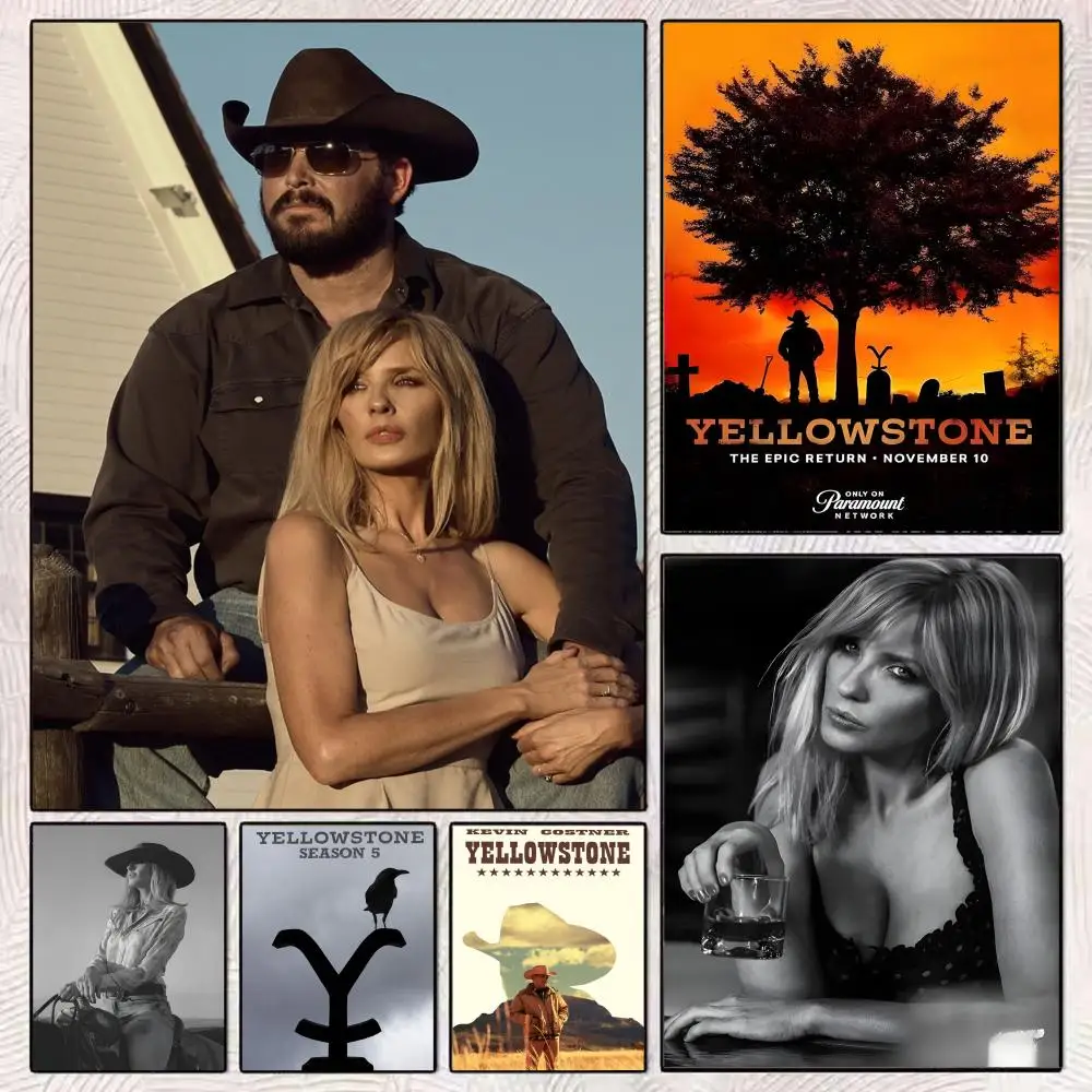 

Y-Yellowstone West TV Poster HD Art Mural Wallart Poster Waterproof Vintage Print Decor for Home Decoration DIY Durable