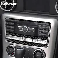 Para Mercedes Benz SLK R172 2011 2012 2013 2014 2015 2016 fibra de carbono suave Real Control Central de coche CD Panel embellecedor pegatina